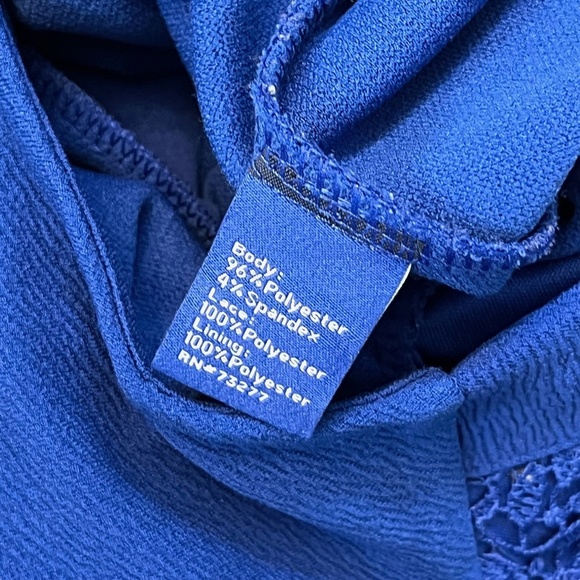 Apt 9 Womens Cobalt Blue Skater Lace Crochet Bodice Fit & Flare Circle Dress XL - Picture 16 of 16